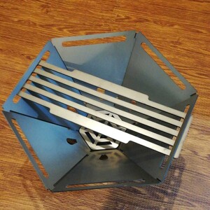 【数量限定】【ラージサイズ】六角形になる焚き火台(ロストル付き)