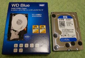 中古　内蔵HDD　３．５”　ウエスタンディジタル　ブルー　４TB　WD40EZRZ-RT