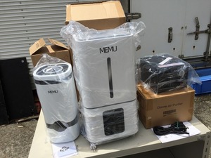 ■コロナ対策セット！全て新品！オゾン発生空気清浄機、加湿器、除菌消毒液、ファイスシールド、透明アクリルパネル　PCR検査キット【K0617