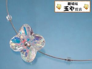  baccarat flower pendant silver choker 