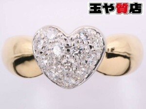  Ponte Vecchio ring 9 number diamond 0.20ct Heart 750 K18YG yellow gold 