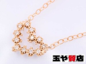  Ahkah diamond 12Pima Gin Heart подвеска колье K18PG розовое золото как новый 