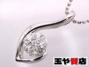 ダイヤ0.33ct ティアドロップ風 ペンダント ネックレス pt850 pt900 プラチナ