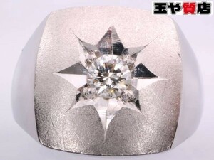 リング 16号 ダイヤ0.22ct 印台 PM900 pt900 プラチナ