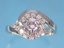 リング ダイヤ0.25ct 脇ダイヤ0.23ct プラチナ うず巻 デザイン 指輪 11号_画像6