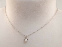 ダイヤ0.252ct 1粒 ペンダント プラチナ ボール ネックレス 新品同様_画像5