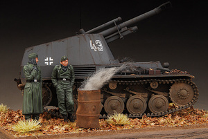 維1/35 ドイツ 105mm自走榴弾砲ヴェスペ 情景模型完成品B299