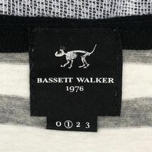 超美品★BASSETT WALKER / 5分袖ボーダー カットソー ホワイト×グレー★半袖Tシャツ プルオーバー トップス/バセットウォーカー JUN_画像2