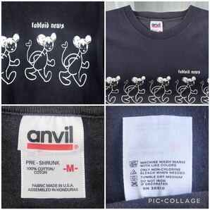 2000年代ヴィンテージ★tabloid news / 半袖プリント Tシャツ M紺★MADE IN U.S.A. タブロイドニュース anvil PRE-SHRUNK NAVYの画像9