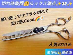 10%セニングシザー美容師プロ用スキバサミ切れ味抜群ルックス満点サロン仕様ハサミ理容師はさみセルフカットバサミ操作性抜群すきバサミ