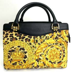 Good product !! GIANNI VERSACE Gianni Versace handbag Baroque pattern Leopard leopard pattern vintage, cormorant, Versace, Bag, bag