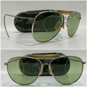  ultra rare!30's B&L Bausch&Lomb the truth thing boshu rom made First aviator [#3 glass lens ]USA made originator RayBan Ray-Ban military 