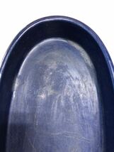 HG518 送料無料　青い浅めのボウル皿　お皿　大皿　鉢　食器　和食器　陶磁器　ブルー_画像2