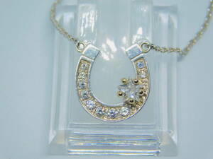  beautiful goods Star Jewelry K18 hose shoe pendant necklace zirconia 