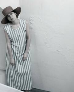  beautiful goods te milk s Beams France Philea company ton cell linen stripe One-piece . rice field genuine . beautiful put on 