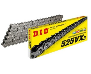 DID 525VX3-100L ZJ(カシメ) GOLD 4525516396615 大同工業株式会社 D.I.D バイクチェーン