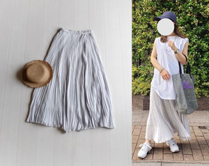 ユナイテッドアローズ TOKYO 定価2,3万 淡いグレーのプリーツスカート UNITED ARROWS マキシスカート ロングスカート