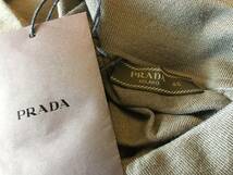 新品 プラダ 最高級 ヴァージンウール シルク 半袖 ニット 46 PRADA セーター イタリア製 グレー ポロ ポロシャツ_画像9