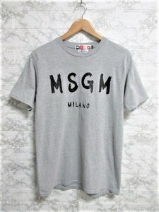 ☆MSGM エムエスジーエム ロゴ プリント Tシャツ 半袖/メンズ/M☆グレー