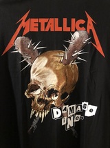 新品★メタリカ　DAMAGE INC　ジャスティンビーバー　着用　プリントTシャツ【XL】★パスヘッド/へヴィメタル/ロックバンド/METALLICA_画像3