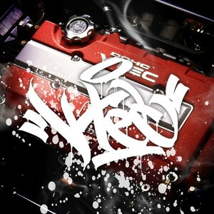 VTEC HANDSTYLE STICKER - ブイテック カッティングステッカー / EASYSICKS イージーシックス S2000 シビック インテグラ