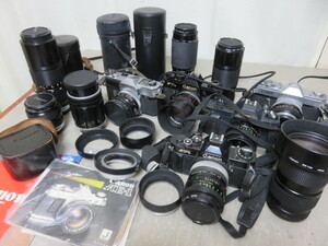 382☆キヤノン ジャンク扱 24mm/35-105mm 3.5/135mm 2.5/AV-1/T50/PELLIX/FTb/80-200/70-150/Canonflex カメラ レンズ 1円～
