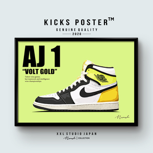 AJ1 エアジョーダン1 ハイ ボルトゴールド VOLT GOLD キックスポスター 送料無料 AJ1-84