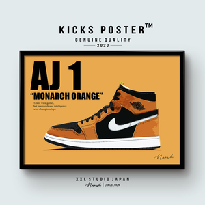 AJ1 エアジョーダン1 ハイ モナークオレンジ MONARCH ORANGE キックスポスター 送料無料 AJ1-86