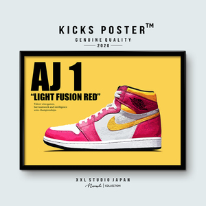 AJ1 エアジョーダン1 ハイ ライトフュージョンレッド LIGHT FUSION RED キックスポスター 送料無料 AJ1-100