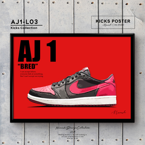 AJ1L ブレッド BRED スニーカーポスター 送料無料 エアジョーダン1ロー AJ1-L03