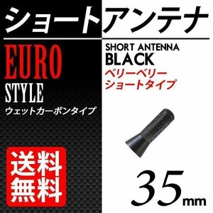  carbon antenna black Short 35mm euro type car cat pohs free shipping 