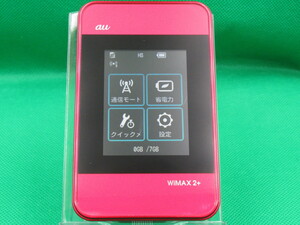 【送料一律198円】中古 au WiMAX2+ HWD15 Wi-Fi WALKER レッド 利用判定〇　初期化済み　Y0219