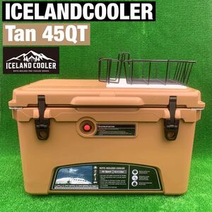 新品 アイスランドクーラーボックス 45QT ICELANDCOOLER BOX TAN タン 赤バルブ　購入特典付き