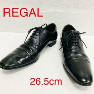 REGAL リーガル　ストレートチップ　26.5cm ブラック　内羽　内羽式　黒　メンズ　シューズ　ビジネス　ビジネスシューズ　靴　革靴