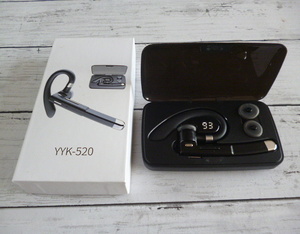 ワイヤレス ハンズフリー YYK-520　Bluetooth5.0　ヘッドセット　数日使用　耳掛け　イヤホン
