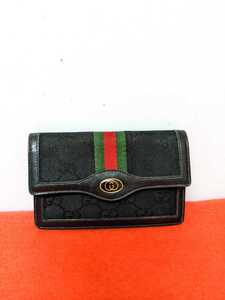 美品 極希少!Gucci シェリーライン ビンテージミニ財布 ウォレットブラック