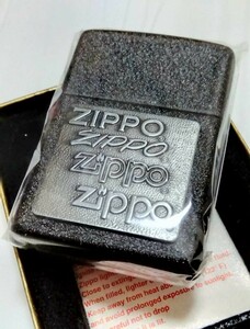【新品・未使用】ZIPPO ブラッククラックル 立体ジッポーロゴ 2000年製