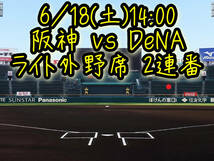 6/18(土) 阪神vsDeNA ライト外野指定席 ペアチケット_画像1