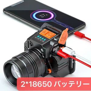LEDヘッドランプ ヘッドライト USB充電式 防水 小型 高輝度 センサー機能 残量表示 三つモード 人体工学設計 90度調整可能 耐久性 耐衝撃