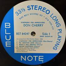 レア！米BLUE NOTEオリジLP！青白NEW YORK USA！Don Cherry / Symphony For Improvisers 1967年 BST84247 VANGELDER刻印！Pharaoh Sanders_画像2