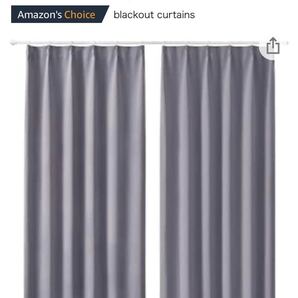 Amazon 1級遮光カーテン 遮光カーテン 防炎 防音 178cm グレー