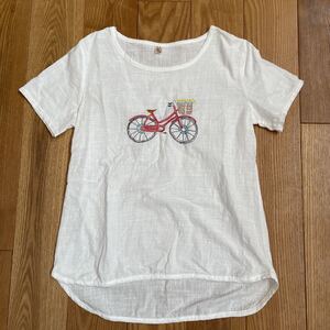 コットン ホワイトシャツ 刺繍 アップリケ