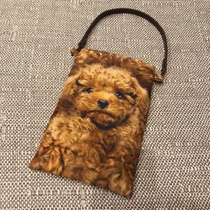 ハンドメイド ☆ スマホポーチ トイプードル 犬 ミニポーチ プレゼント