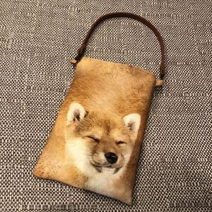 ハンドメイド ☆ スマホポーチ 柴犬C ミニポーチ プレゼント