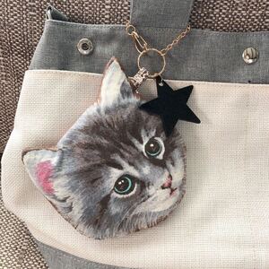 ハンドメイド ☆ 猫ポーチ ミニポーチ チャーム キーホルダー