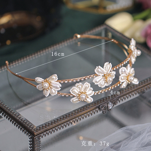 [ price cut consultation OK] crystal . Gold pearl. wedding accessory ..to Len ti