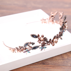 [ price cut consultation OK] Vintage ba lock wedding flower Crown crystal hair accessory Queen hair style gift 