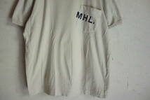 MHL.マーガレットハウエル☆PRINTED JERSEYLOGO Tシャツ M ベージュ 日本製☆596-616525_画像3