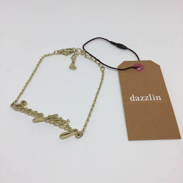 【新品】 dazzlin ダズリン ロゴ ブレスレット ダークゴールド F