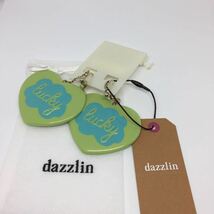 【新品】 dazzlin ダズリン アクリル ハート型 イヤリング グリーン F_画像1